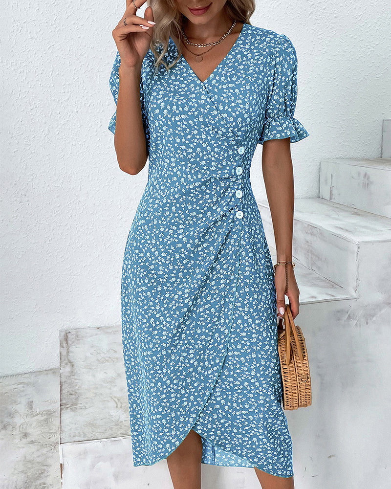 EVIE – ELEGANTES BLÜMCHENMUSTER KLEID