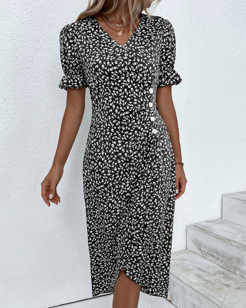 EVIE – ELEGANTES BLÜMCHENMUSTER KLEID