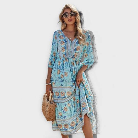 Xandra - Elegantes Kleid mit Blumenmuster