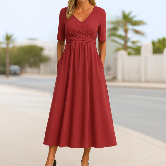 AZMARA | Kreuzkleid mit kurzen Ärmeln