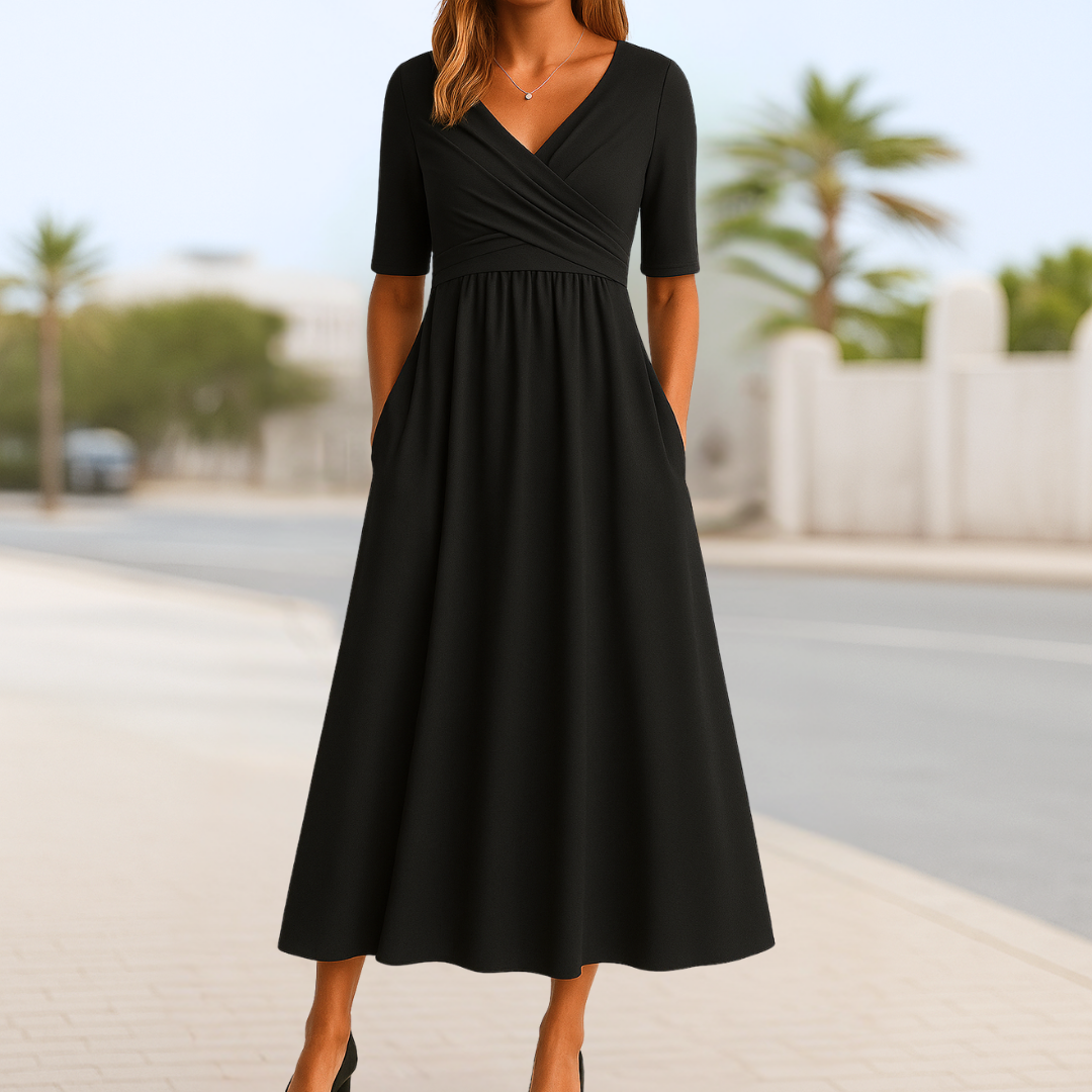 AZMARA | Kreuzkleid mit kurzen Ärmeln