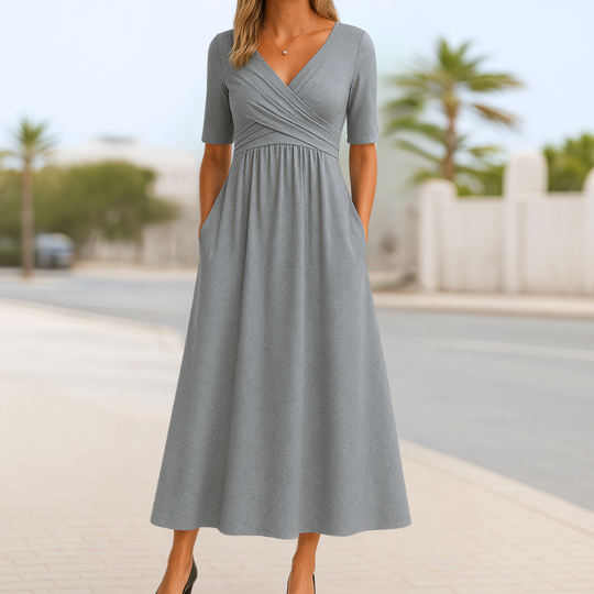 AZMARA | Kreuzkleid mit kurzen Ärmeln