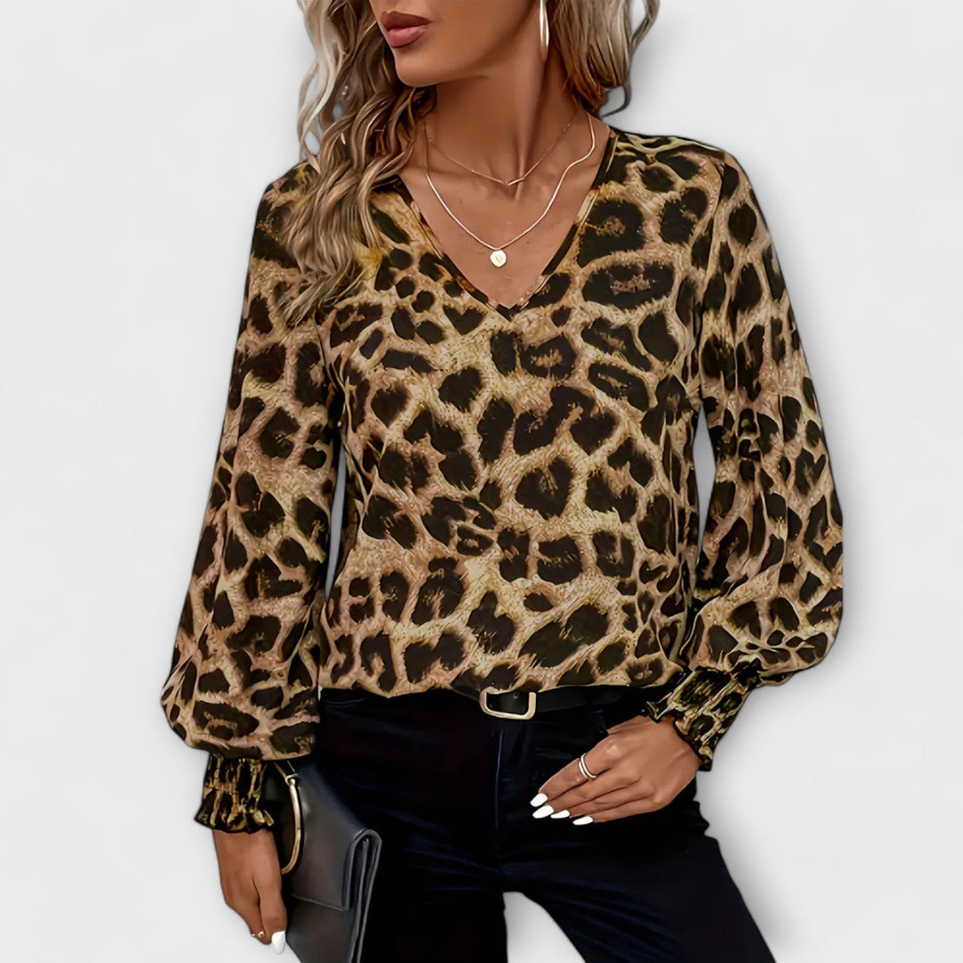 Elegante Bluse mit Leopardenmuster