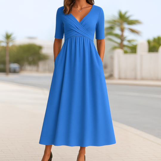 AZMARA | Kreuzkleid mit kurzen Ärmeln