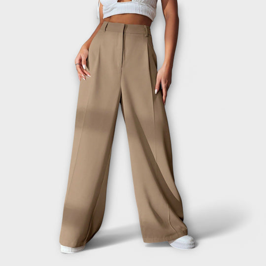 Weite Damenhose mit hohem Bund