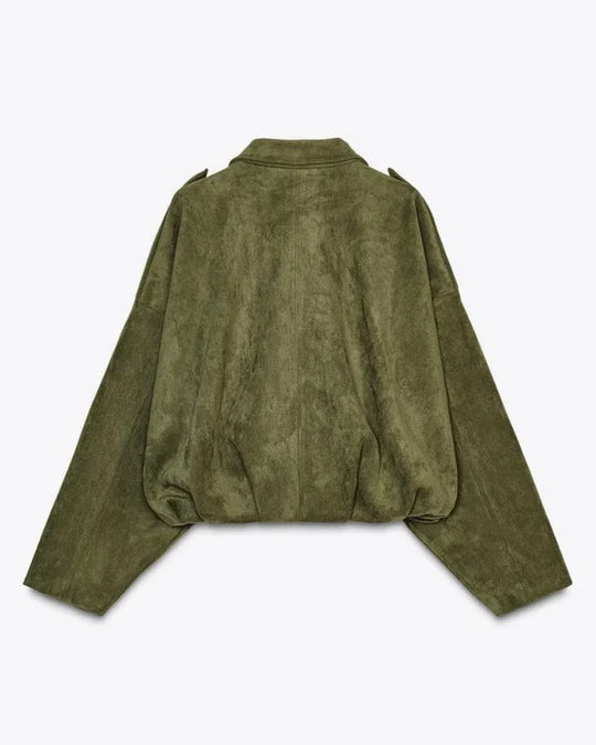 LUMIÈRE | FAUX SUÈDE BOMBERJACKE