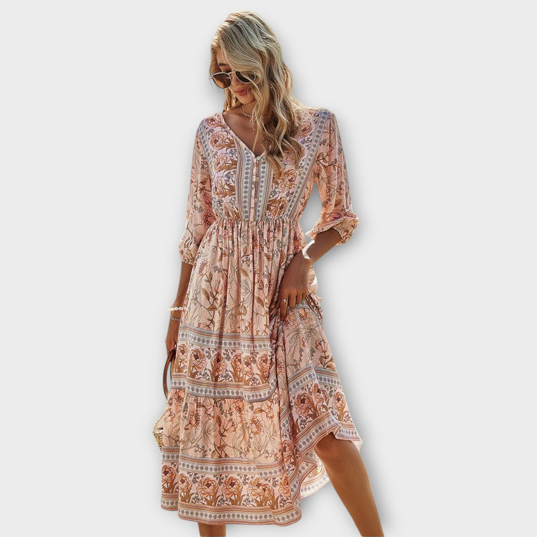Xandra - Elegantes Kleid mit Blumenmuster