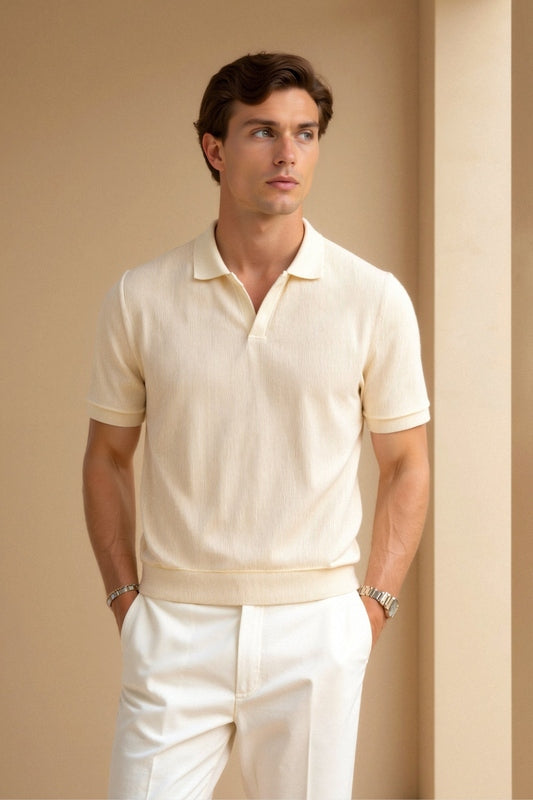 WOLLSTRUKTUR POLO T-SHIRT – ELEGANTES DESIGN FÜR JEDEN ANLASS