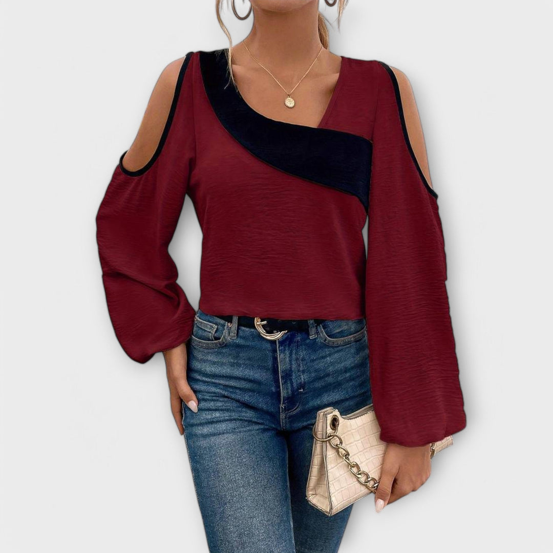 Bluse mit rechteckigem Ausschnitt