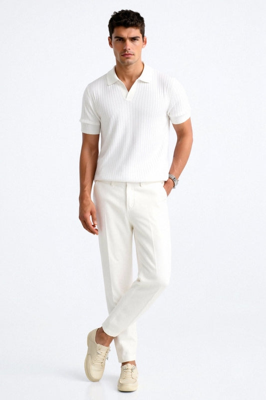 GERIPPTE BAUMWOLL-POLOSHIRT – STILVOLLE KOMFORTABLE ELEGANZ