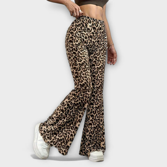 Leoparden Bootcut Hose