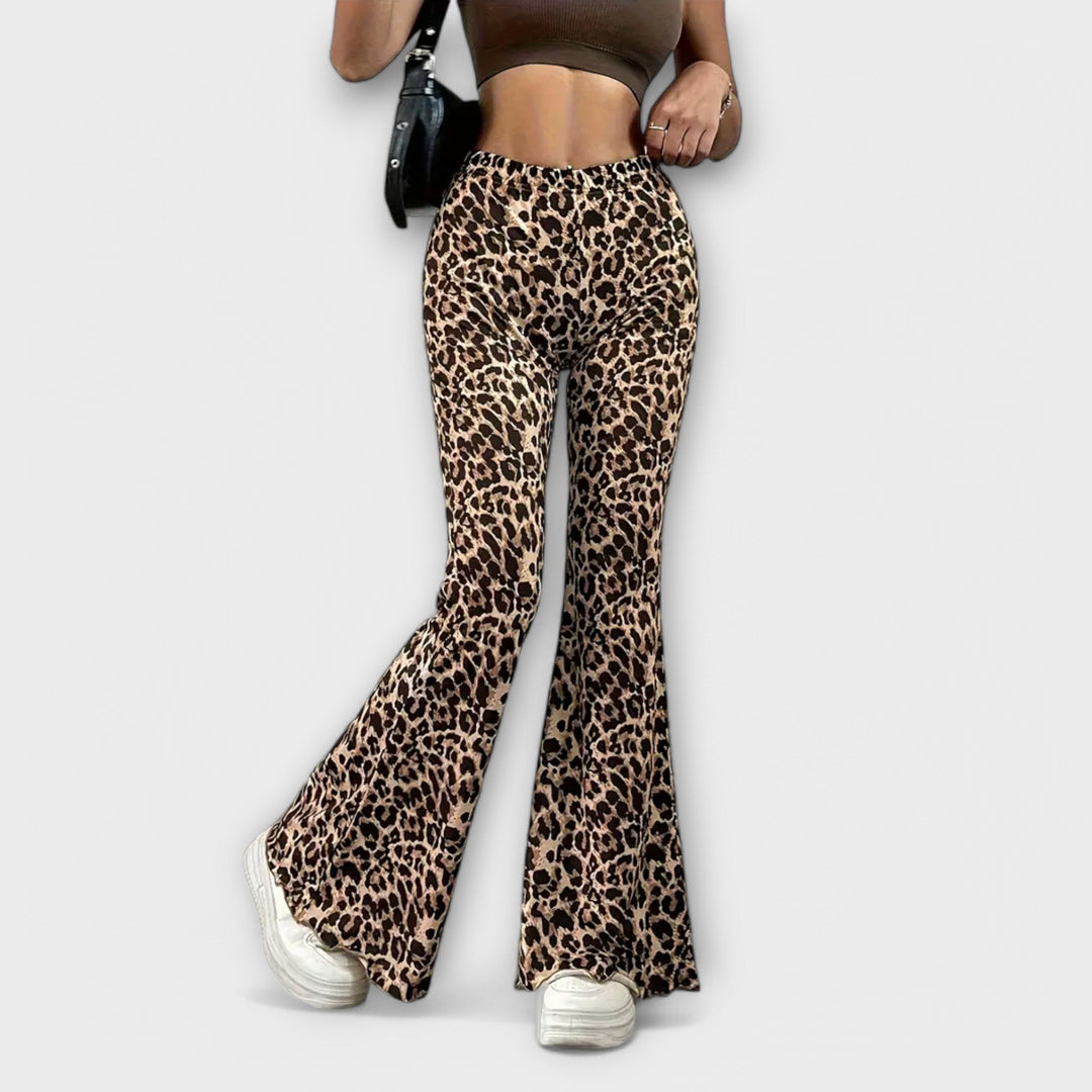 Leoparden Bootcut Hose