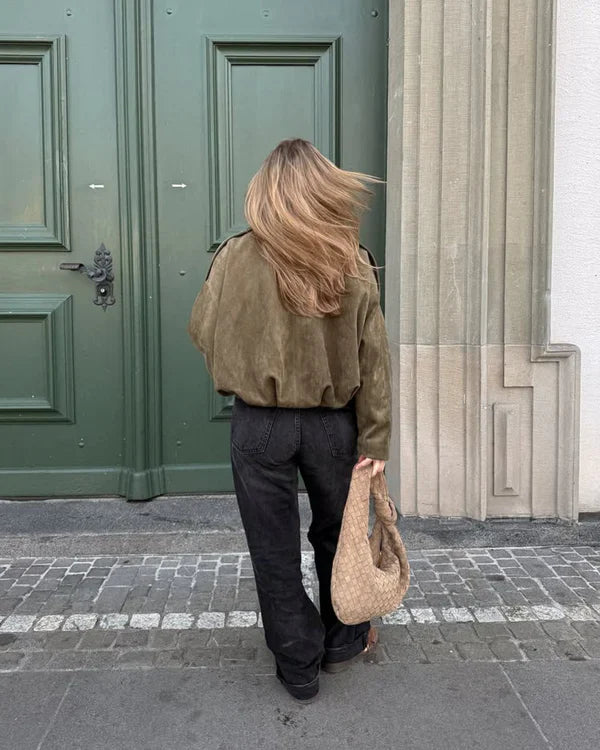 LUMIÈRE | FAUX SUÈDE BOMBERJACKE