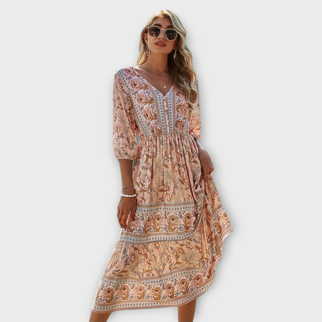 Xandra - Elegantes Kleid mit Blumenmuster