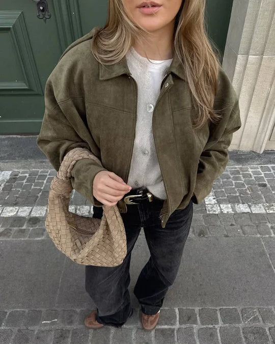 LUMIÈRE | FAUX SUÈDE BOMBERJACKE