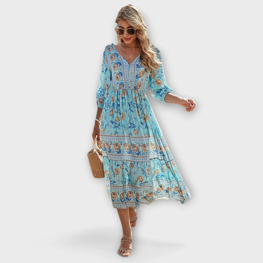 Xandra - Elegantes Kleid mit Blumenmuster