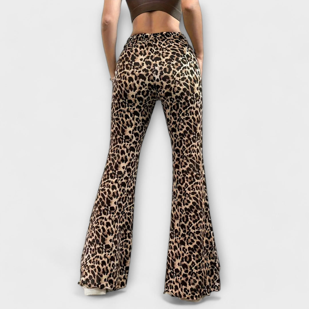 Leoparden Bootcut Hose