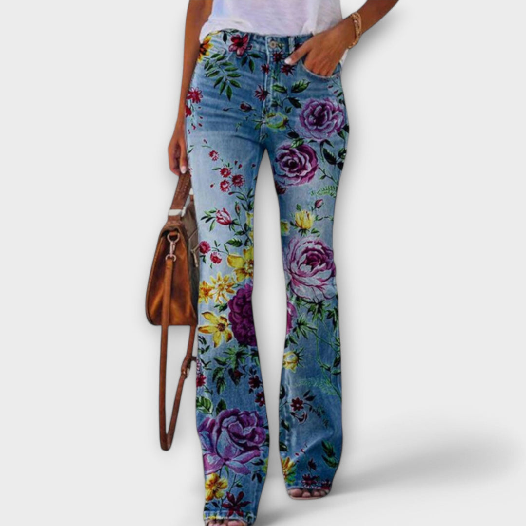 HIKARI - HOSE MIT BLUMEN – ELEGANT KOMFORTABEL STILVOLL
