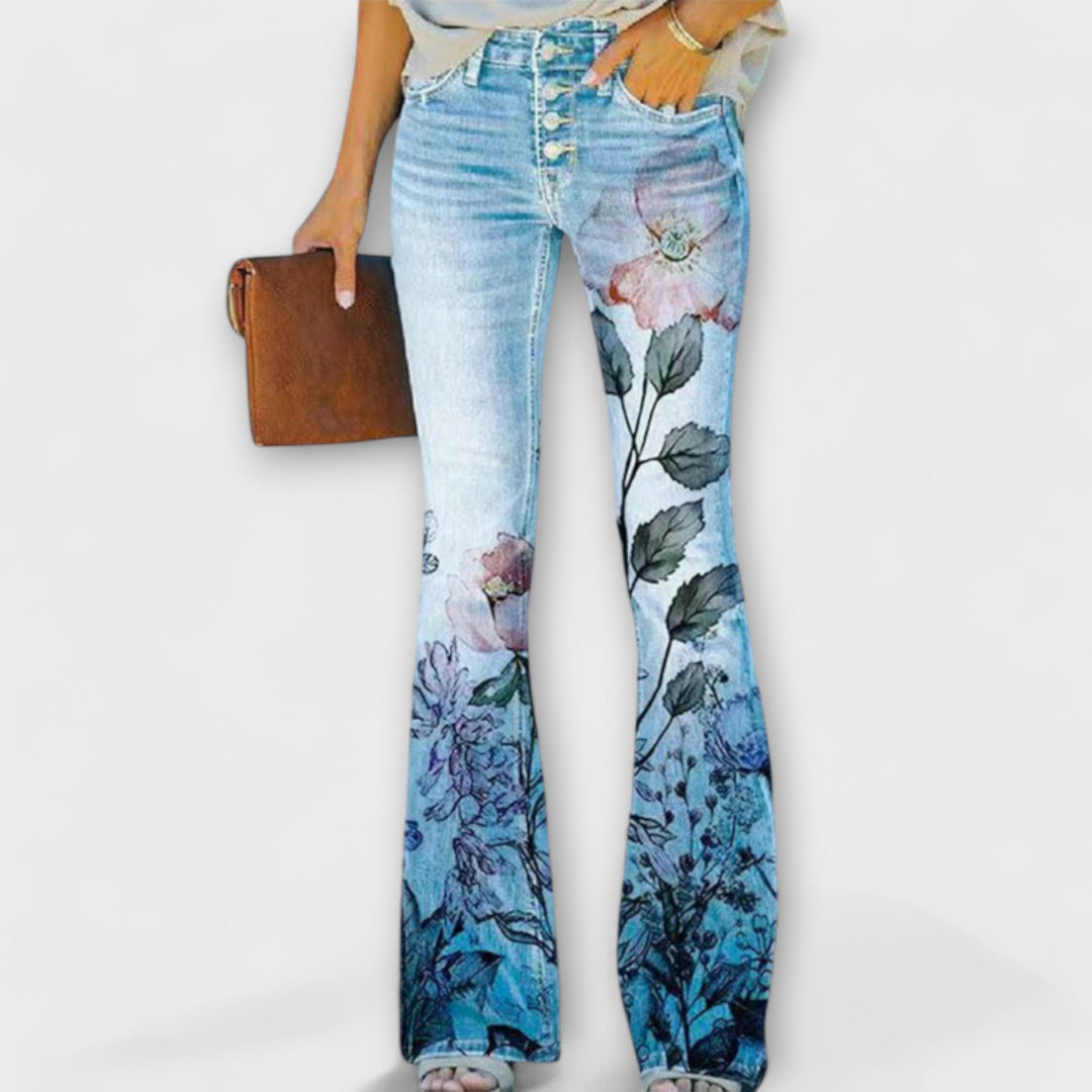 HIKARI - HOSE MIT BLUMEN – ELEGANT KOMFORTABEL STILVOLL