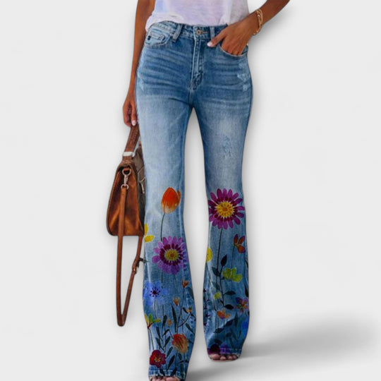 HIKARI - HOSE MIT BLUMEN – ELEGANT KOMFORTABEL STILVOLL