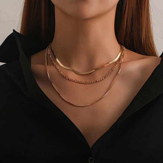 Vintage Goldene 3-teilige Layerkette