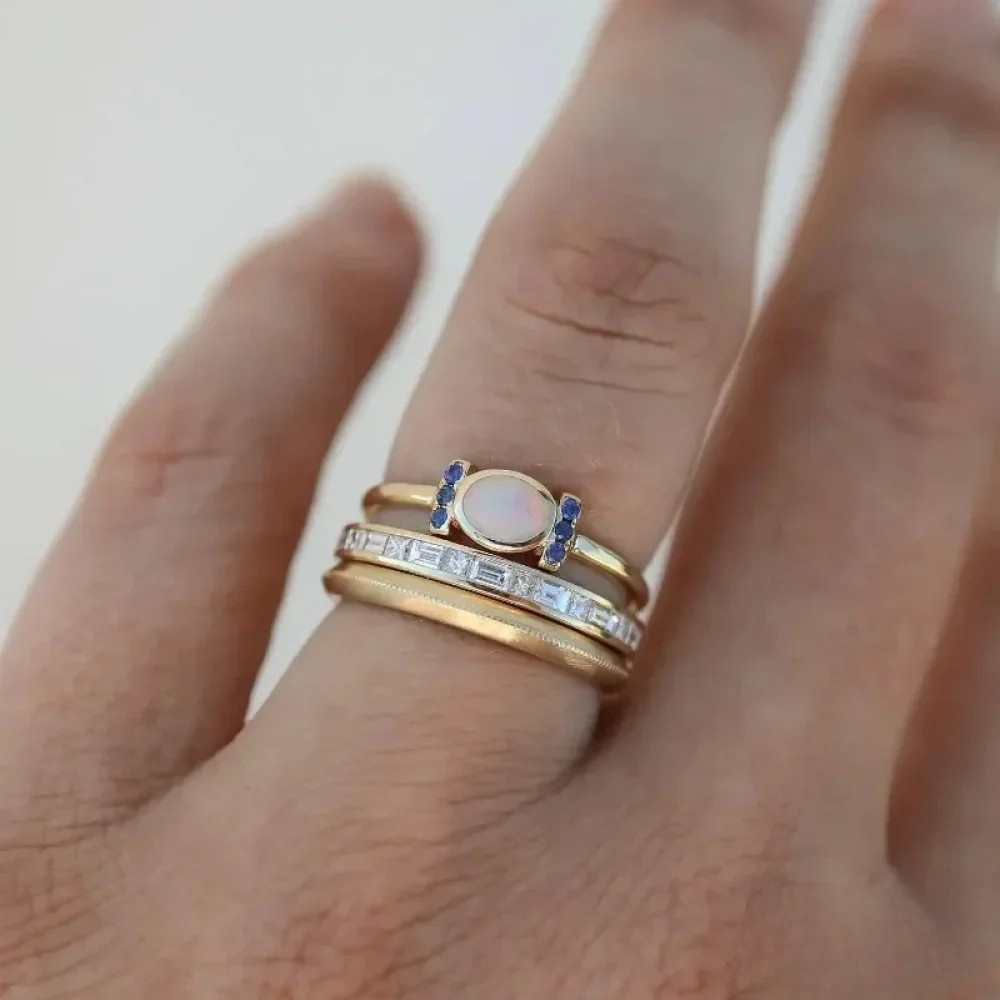 Set von Vintage Goldenen Eline Ringen