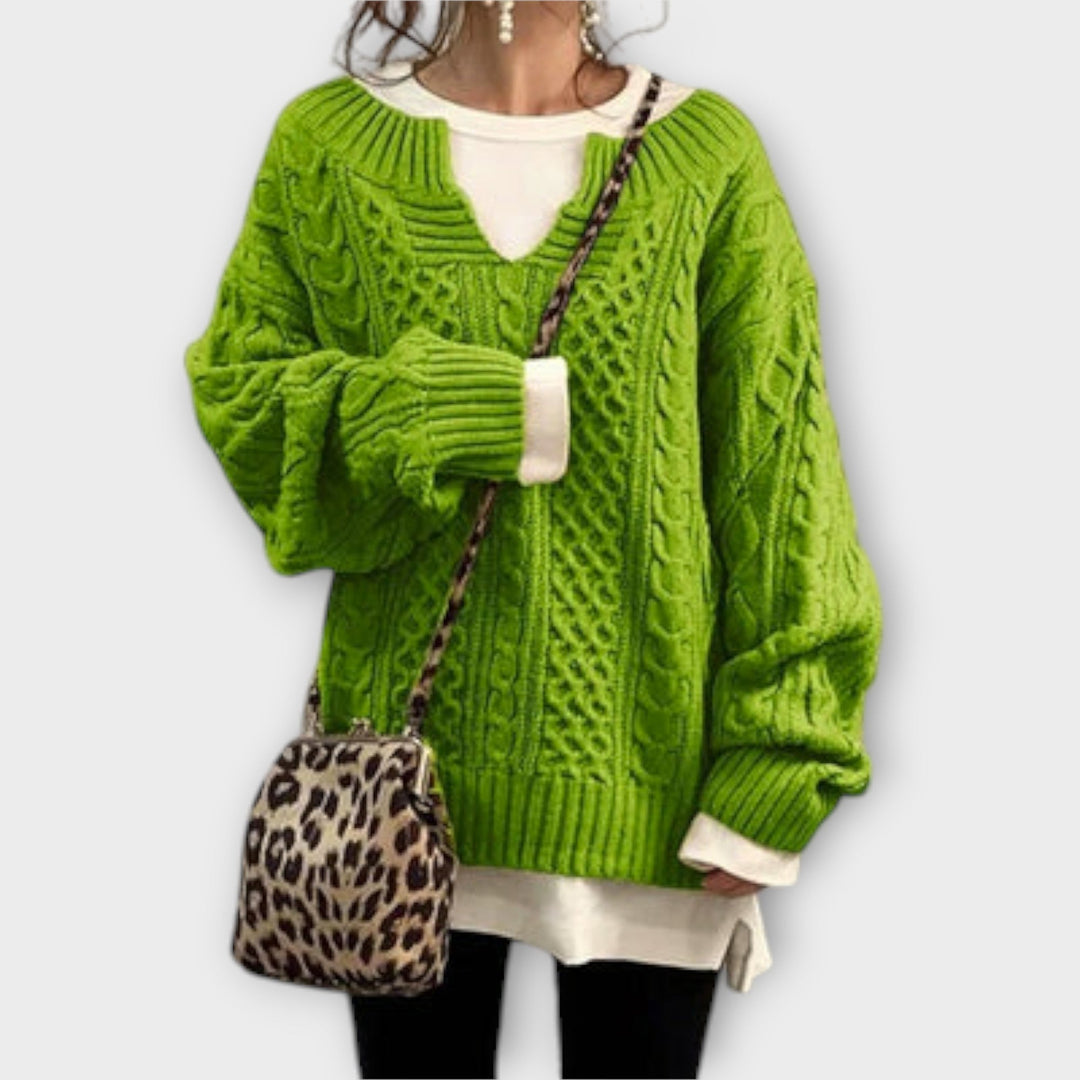 Oversized Pullover mit Kabelmuster