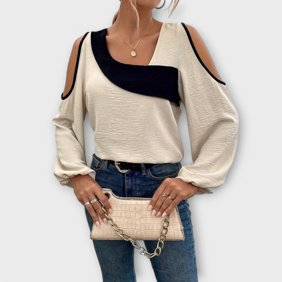 Bluse mit rechteckigem Ausschnitt