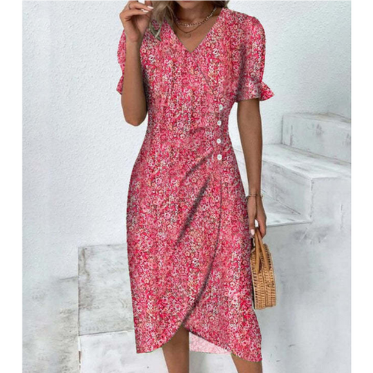 EVIE – ELEGANTES BLÜMCHENMUSTER KLEID