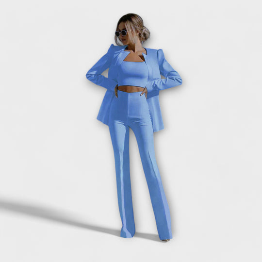 Stilvolles 3-teiliges Set (Blazer, Top, Hose)