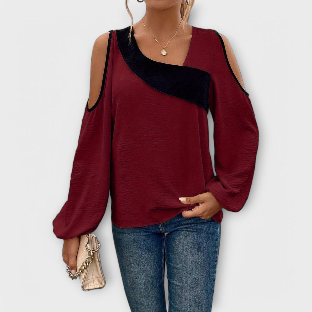 Bluse mit rechteckigem Ausschnitt