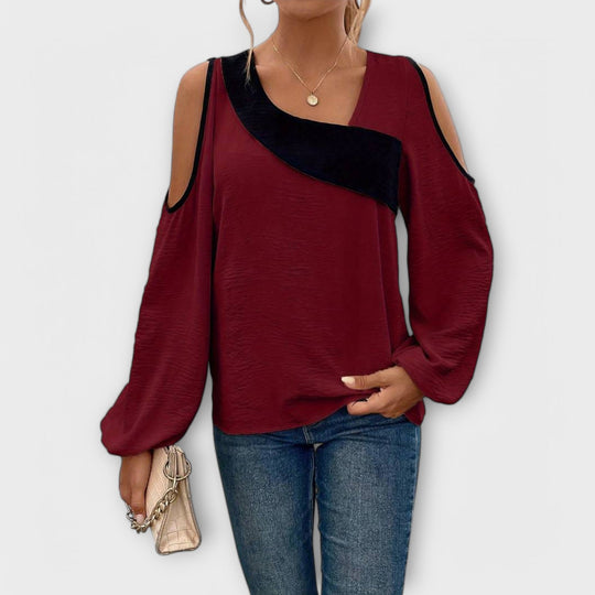 Bluse mit rechteckigem Ausschnitt
