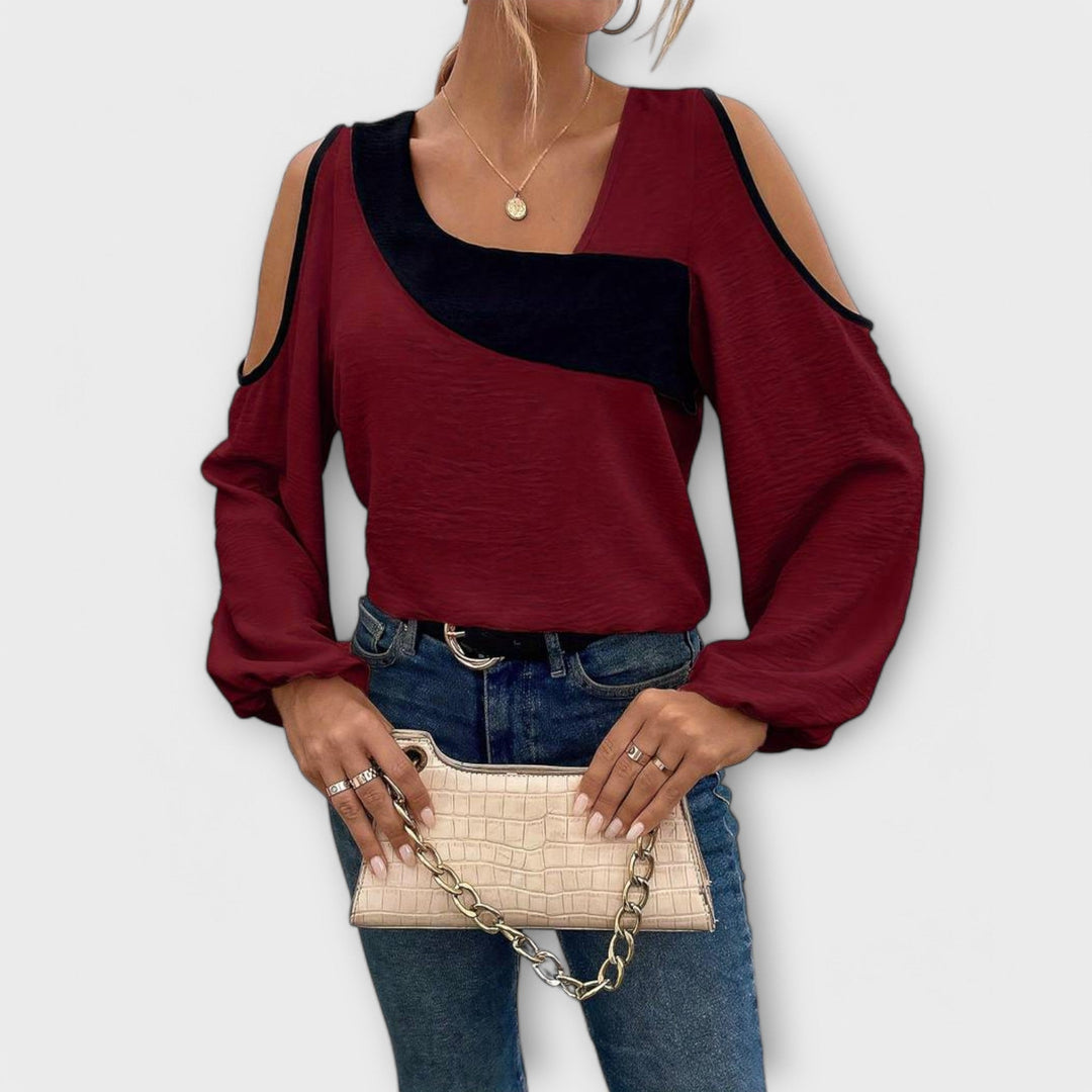 Bluse mit rechteckigem Ausschnitt