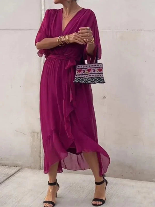 DARIA | LEICHTES KLEID MIT V-AUSSCHNITT