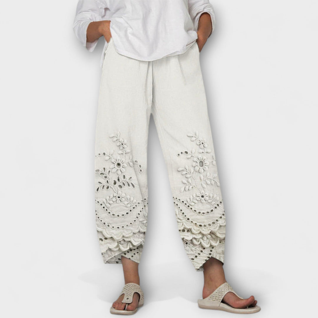 CHLOE – ELEGANTE DRUCKSPITZENHOSE – STILVOLL KOMFORTABEL VIELSEITIG