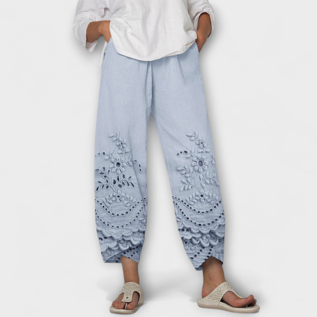 CHLOE – ELEGANTE DRUCKSPITZENHOSE – STILVOLL KOMFORTABEL VIELSEITIG