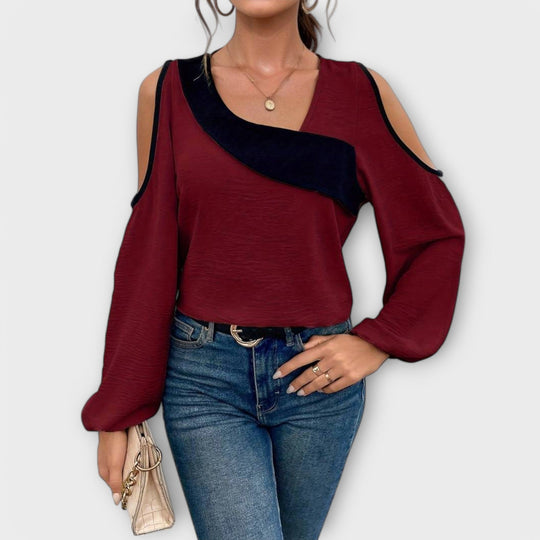 Bluse mit rechteckigem Ausschnitt