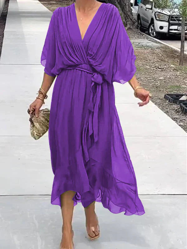 DARIA | LEICHTES KLEID MIT V-AUSSCHNITT
