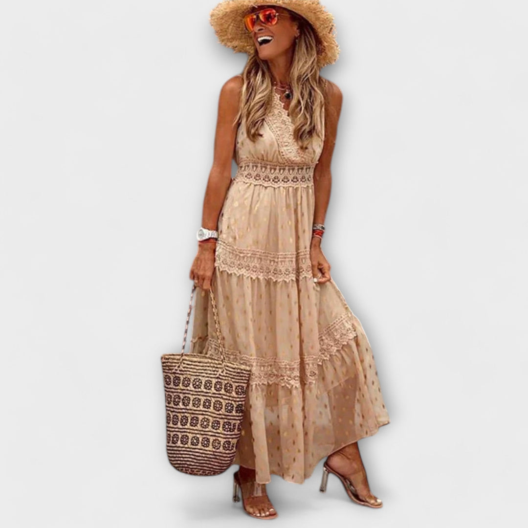 Maxikleid mit Boho-Spitze