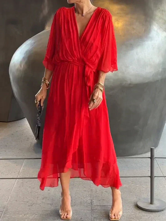 DARIA | LEICHTES KLEID MIT V-AUSSCHNITT