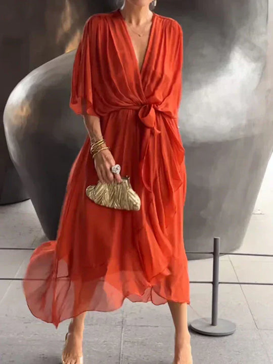 DARIA | LEICHTES KLEID MIT V-AUSSCHNITT