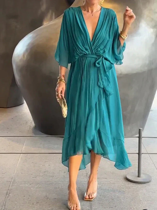 DARIA | LEICHTES KLEID MIT V-AUSSCHNITT