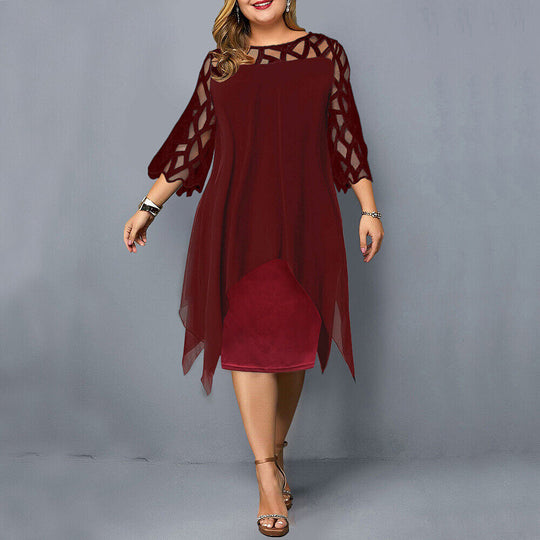 MILENA | CHICES MIDIKLEID IN GROSSER GRÖSSE FÜR MODERNE FRAUEN