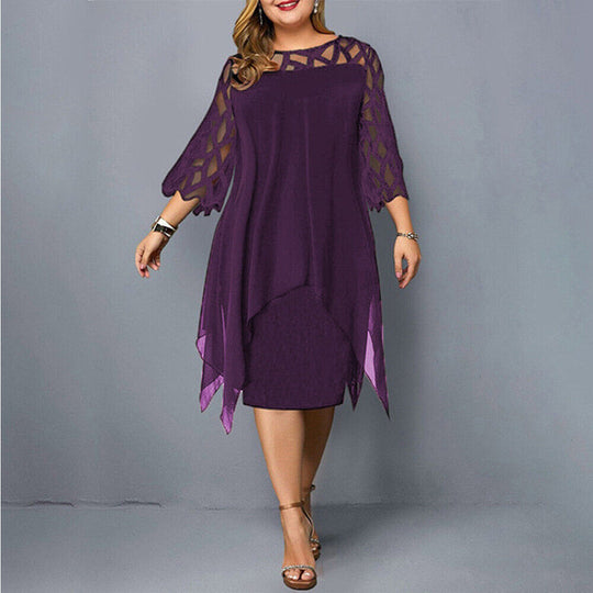 MILENA | CHICES MIDIKLEID IN GROSSER GRÖSSE FÜR MODERNE FRAUEN