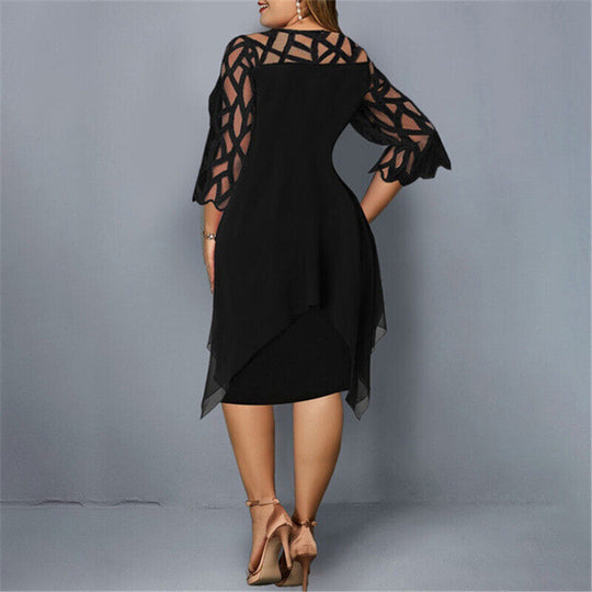 MILENA | CHICES MIDIKLEID IN GROSSER GRÖSSE FÜR MODERNE FRAUEN