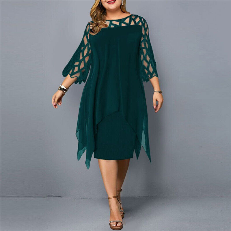 MILENA | CHICES MIDIKLEID IN GROSSER GRÖSSE FÜR MODERNE FRAUEN