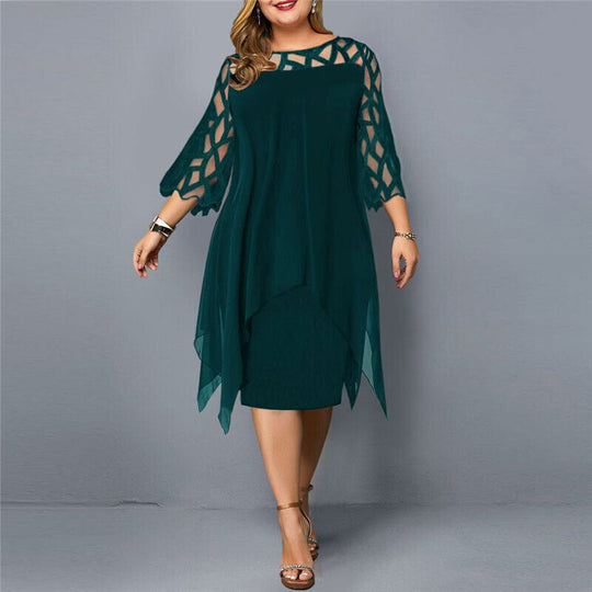 MILENA | CHICES MIDIKLEID IN GROSSER GRÖSSE FÜR MODERNE FRAUEN