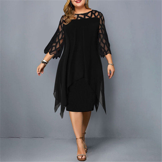 MILENA | CHICES MIDIKLEID IN GROSSER GRÖSSE FÜR MODERNE FRAUEN