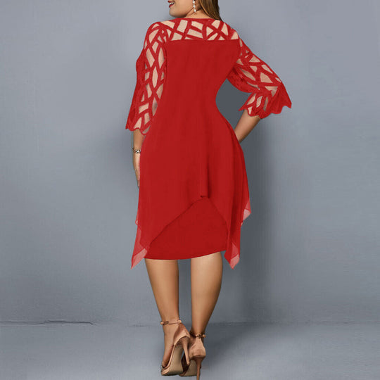 MILENA | CHICES MIDIKLEID IN GROSSER GRÖSSE FÜR MODERNE FRAUEN