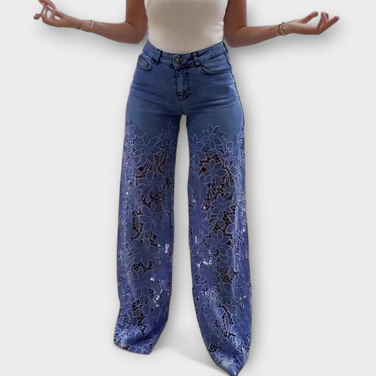 JENNIE - TRENDIGE SPITZEN-PATCHWORK-JEANS